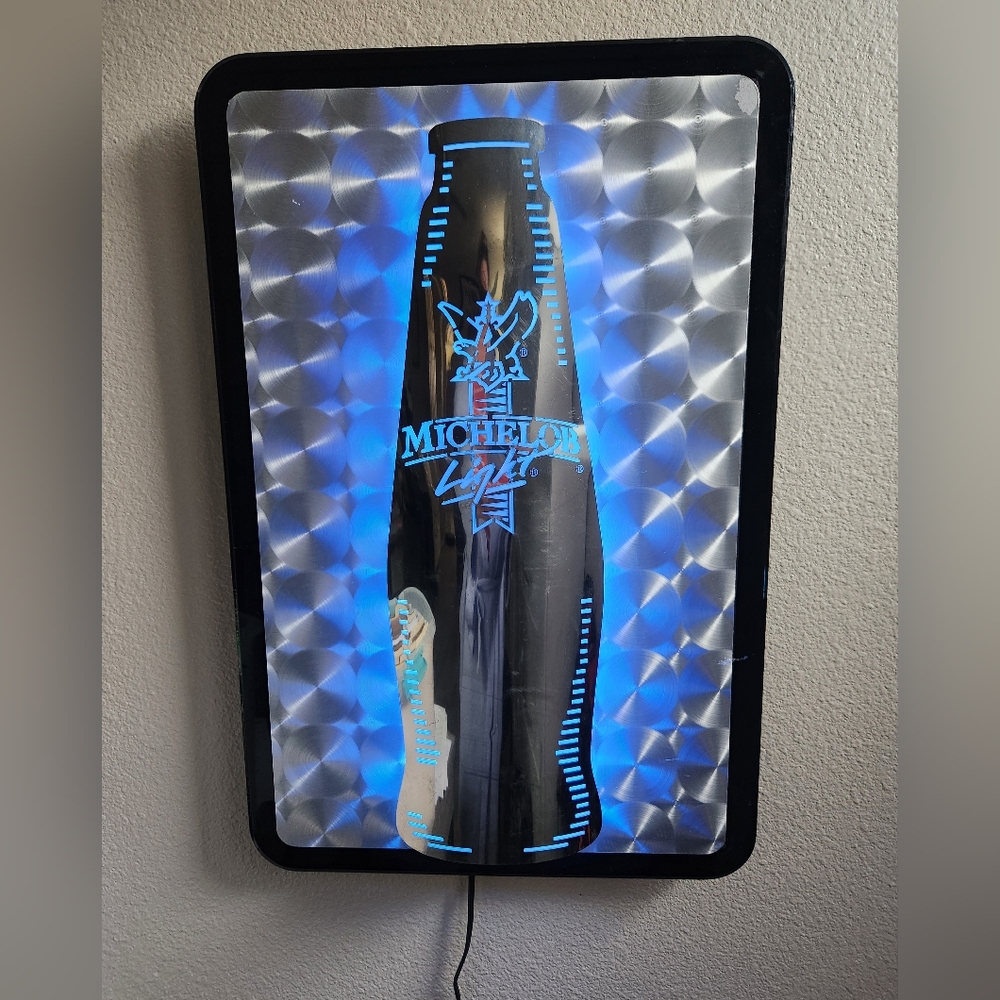 Neon Classic 3-D Glass Tube Michelob Light Beer Sign Mixed Media Art